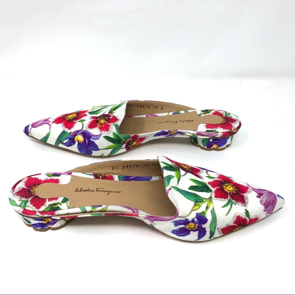 SALVATORE FERRAGAMO floral mules, size 10 - Picture 4 of 14